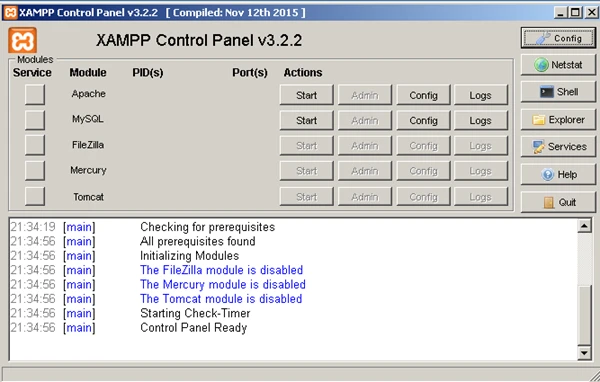 screenshot 1 XAMPP