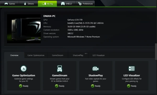 screenshot 2 NVIDIA GeForce Experience