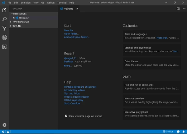 screenshot 1 Visual Studio Code