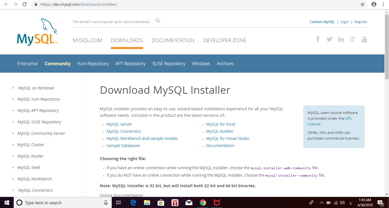 MySQL 64-bit