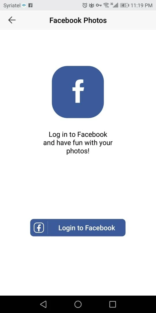 ربط التطبيق مع فيسبوك