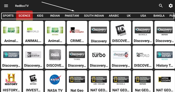 فئات مختلفة  RedBox TV