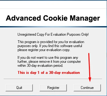 تشغيل النسخة المجانية Advanced Cookie Manager