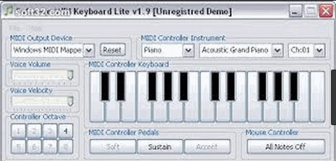 Software MIDI Keyboard Lite