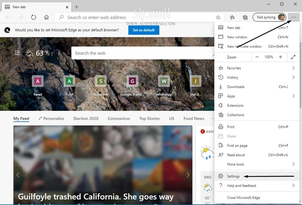 تمكين زر الصفحة الرئيسية وتعيين صفحتك الرئيسية في Edge