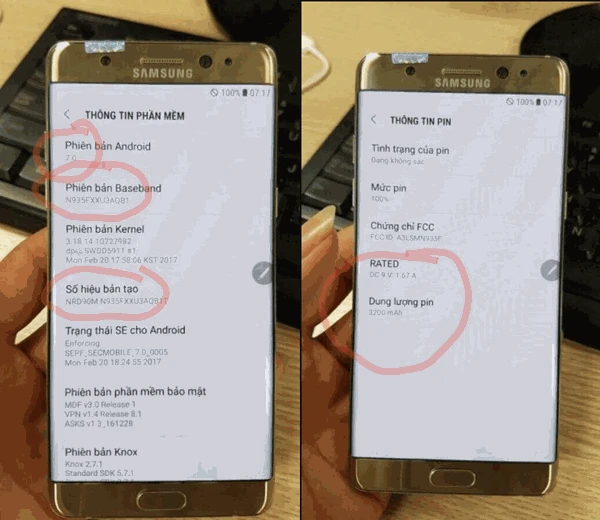 غالاكسي نوت 7 المجدد يبدأ بالظهور للعلن