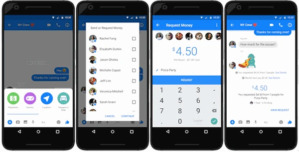 تطبيق فيسبوك مسنجر يدعم الآن الدفع ضمن المجموعات