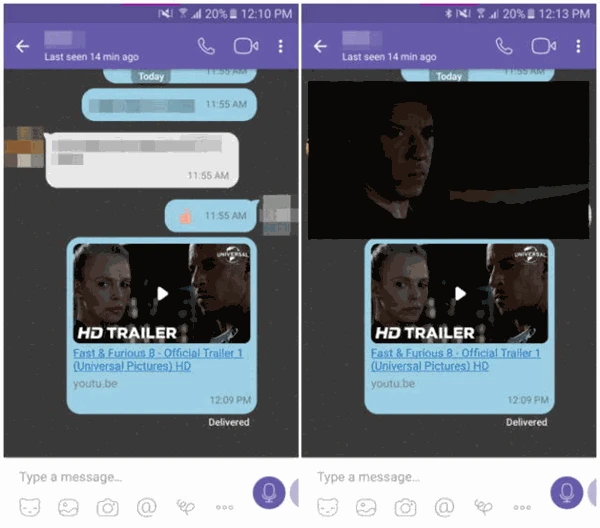 فايبر يضيف ميزة تشغيل فيديو يوتيوب ضمن المحادثة