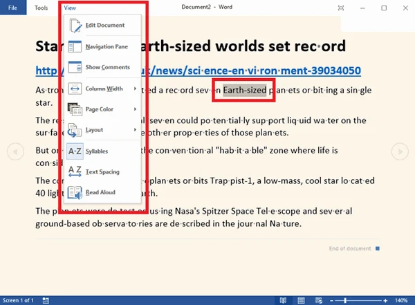 screenshot 3 أدوات جديدة للوصول  في مايكروسوفت أوفيس