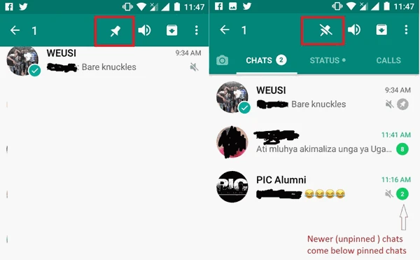 اخر تحديث تجريبي للواتس اب يضيف ميزة تثبيت الدردشات