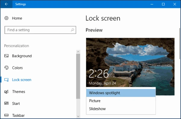 screenshot 2 كيفية تغيير خلفية شاشة تسجيل الدخول على نظام التشغيل ويندوز 10