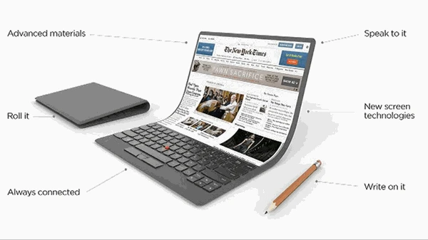 لينوفو تكشف عن مفهوم الحاسوب القابل للطي