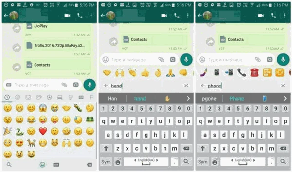 واتساب يحصل على ميزة البحث عن الايموجي