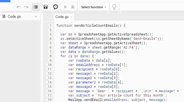 screenshot 7 كيفية إرسال البريد الإلكتروني في Google Sheet باستخدام النصوص البرمجية من غوغل