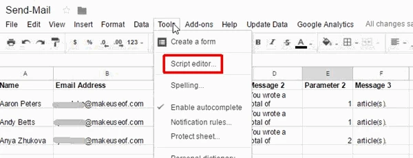 screenshot 6 كيفية إرسال البريد الإلكتروني في Google Sheet باستخدام النصوص البرمجية من غوغل