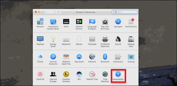 screenshot 1 كيفية جعل مؤشر الماوس أكبر أو أصغر على جهاز ماك