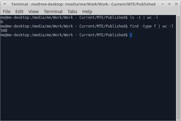 screenshot 6 كيفية حساب عدد الملفات ضمن دليل على انظمة لينوكس
