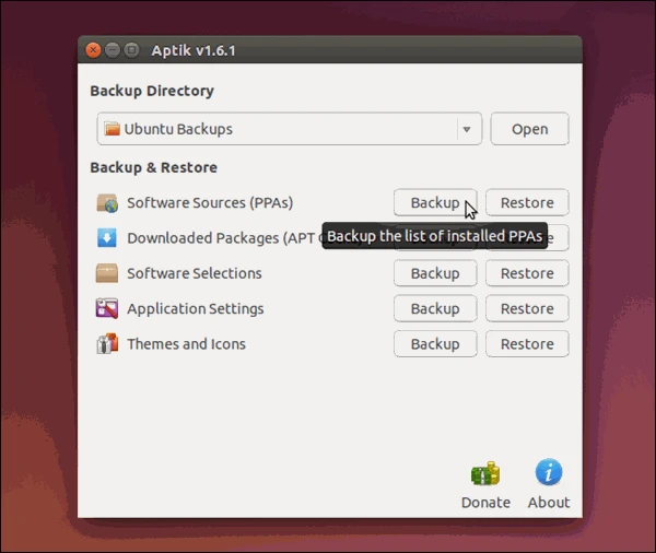 screenshot 8 كيفية القيام بالنسخ الاحتياطي واستعادته عن طريق برنامج Aptik في نظام Ubuntu
