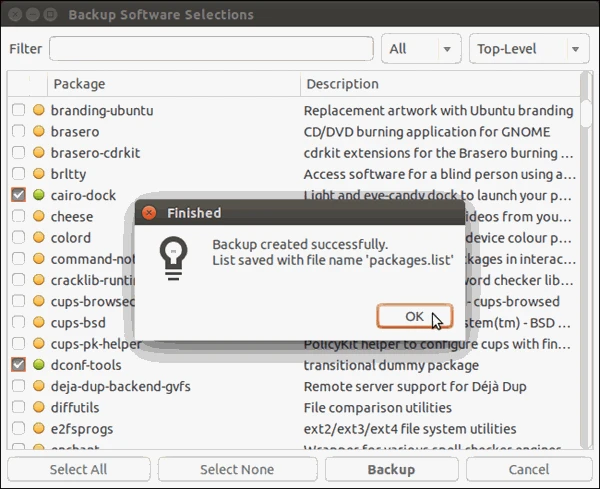 screenshot 11 كيفية القيام بالنسخ الاحتياطي واستعادته عن طريق برنامج Aptik في نظام Ubuntu