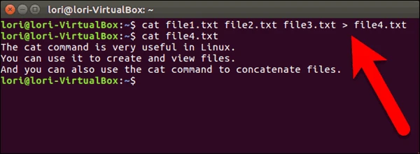 screenshot 2 كيفية دمج الملفات النصية في Linux باستخدام تعليمة cat