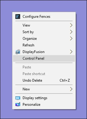 screenshot 7 كيف تقوم بإضافة اختصار لوحة التحكم في قائمة الخيارات في ويندوز