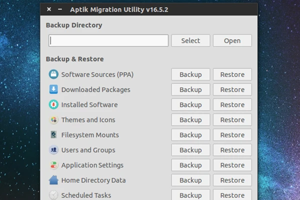 كيفية القيام بالنسخ الاحتياطي واستعادته عن طريق برنامج Aptik في نظام Ubuntu